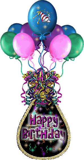 happy birthday glitter balloons