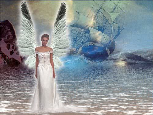 angel standing on water