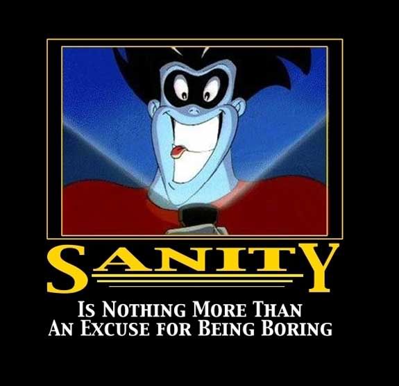 sanity is nothing more than an excuse for being boring