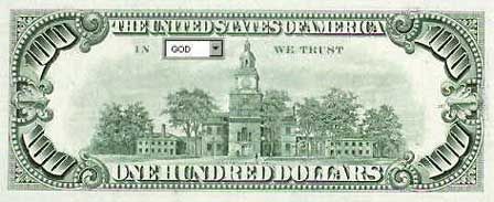 100 dollar bill in god we trust