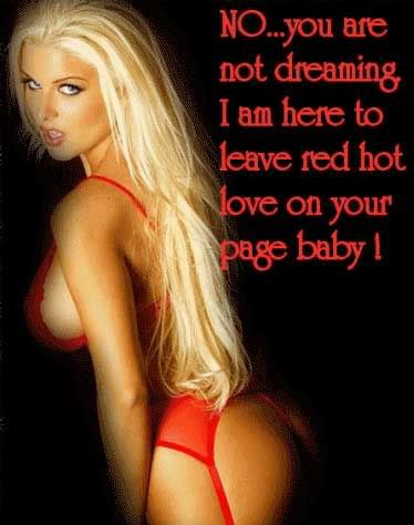 no you are not dreaming i am here to leave red hot love on your page baby sexy blonde in lingerie