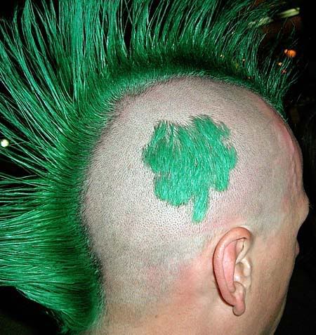 green mohawk green clover hair