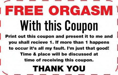 free orgasm coupon