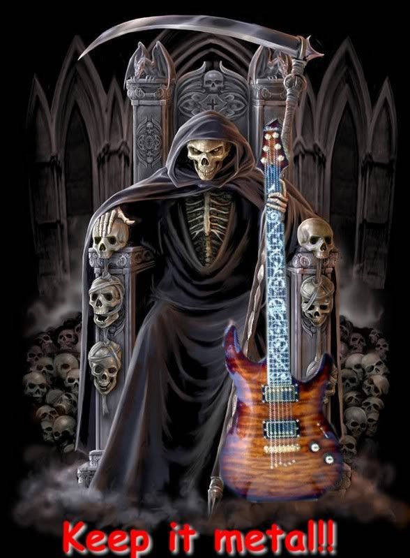 keep it metal death with a guitar