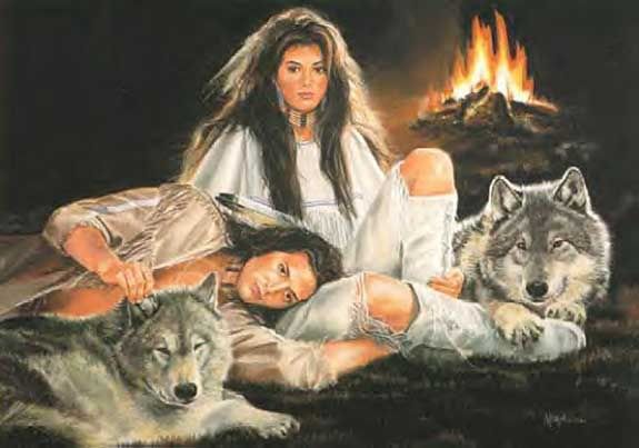 native americans with wolves