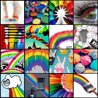 rainbow collage