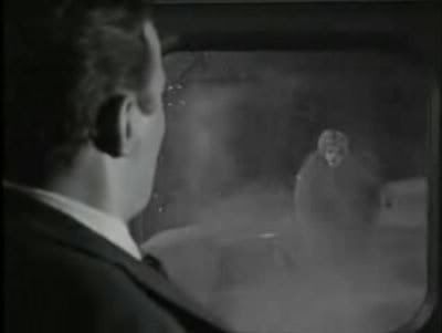 image of a monster on an airplane wing from the Twilight Zone episode, Nightmare at 20,000 feet.