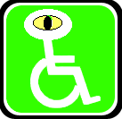 disabled symbol with alien eye