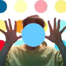 Me with a blue dot covering my face -On purpose!
