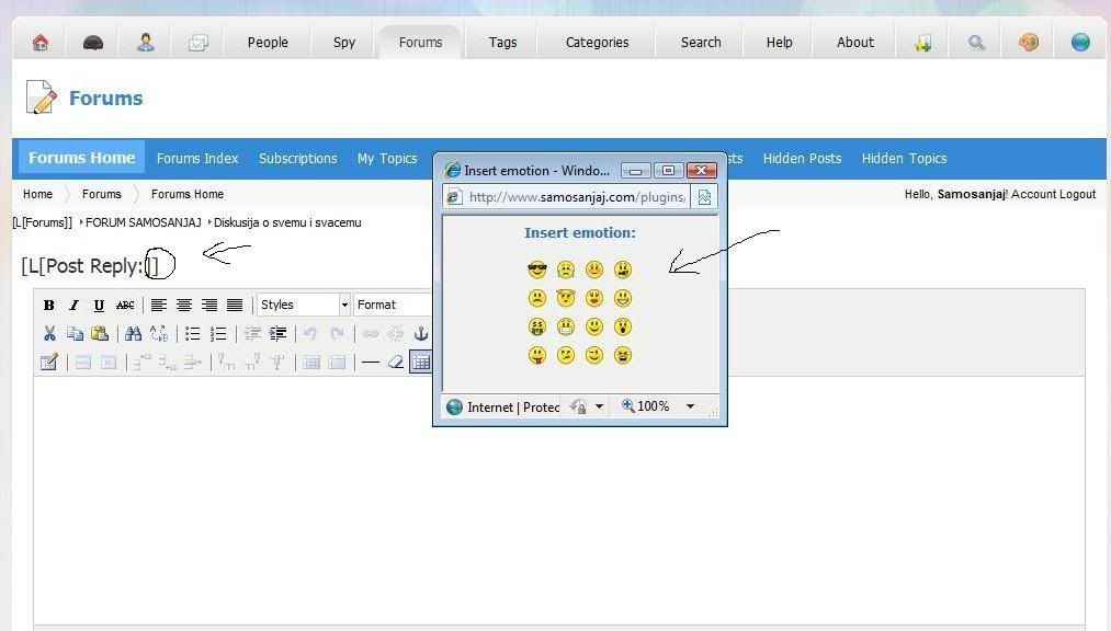 smiley,brackets around the title