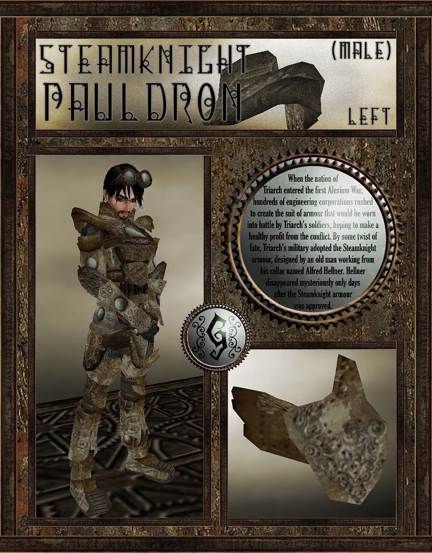 Steamknight Left Pauldron (For Males) - by Gottlieb