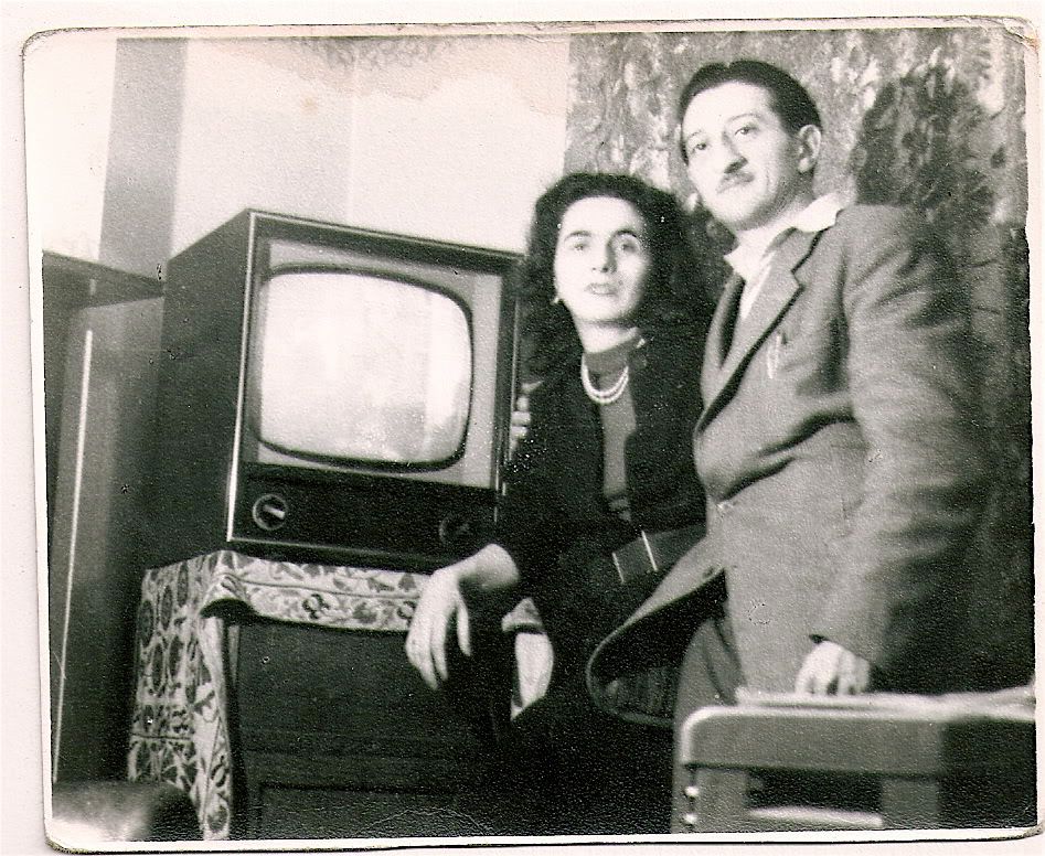 Picture of my Parents with the First Television