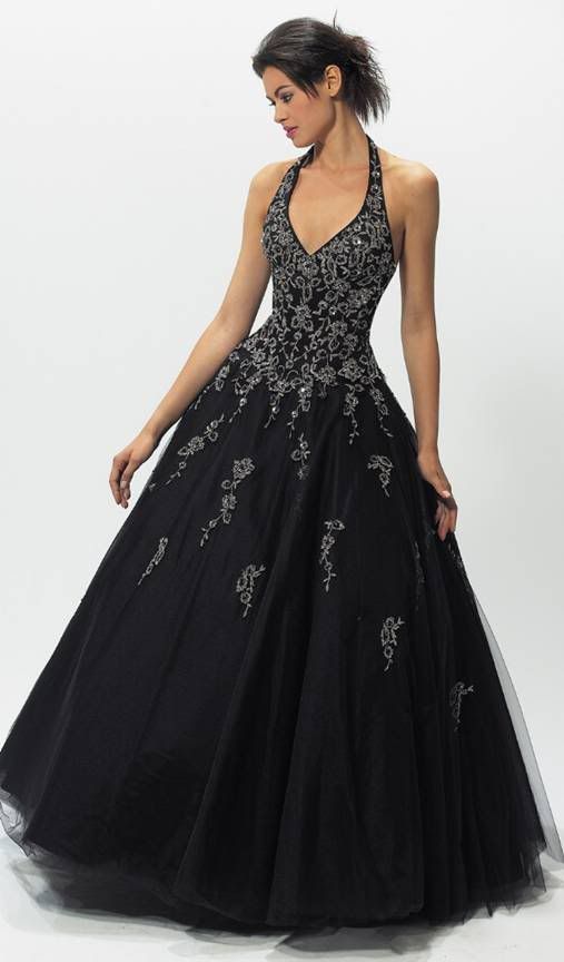 gothic wedding gown black
