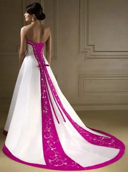 wedding dress is very beautiful and attractive color combination of cloth wrapped in pink and white