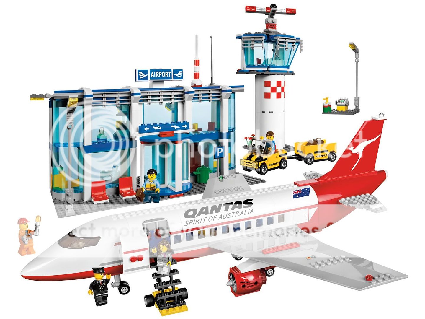 Lego City Custom Qantas Stickers for 3182 Passenger Plane Airport 3181