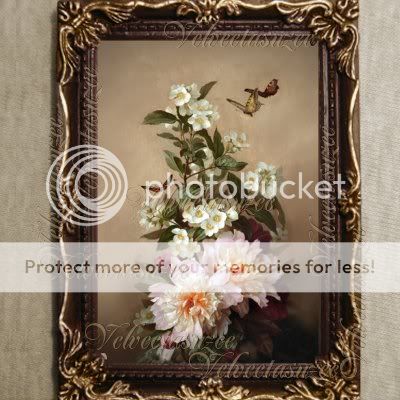Floral Flower Dollhouse Victorian Miniature Picture Art  