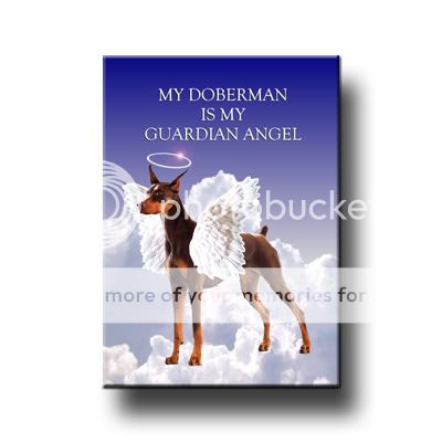 DOBERMAN PINSCHER Guardian Angel FRIDGE MAGNET No 2 RED  