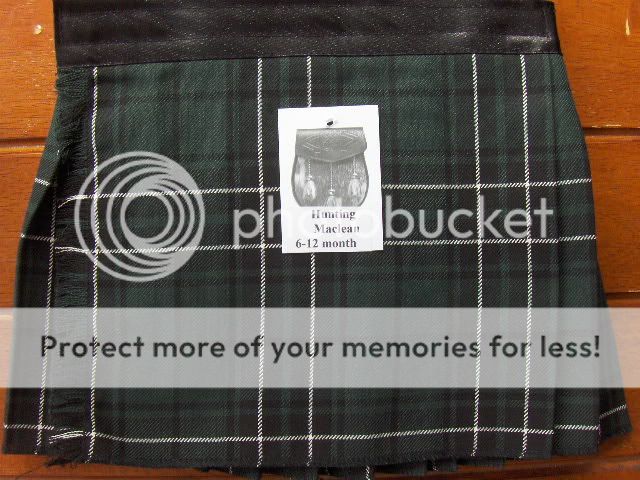 Baby Scottish Kilt MacLean Tartan Plaid 6 12M Christening Outfit