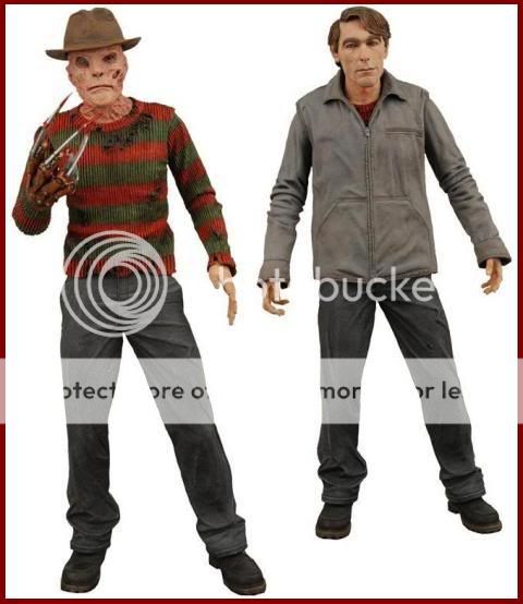   krueger and fred krueger from new movie 2010 figures stands about